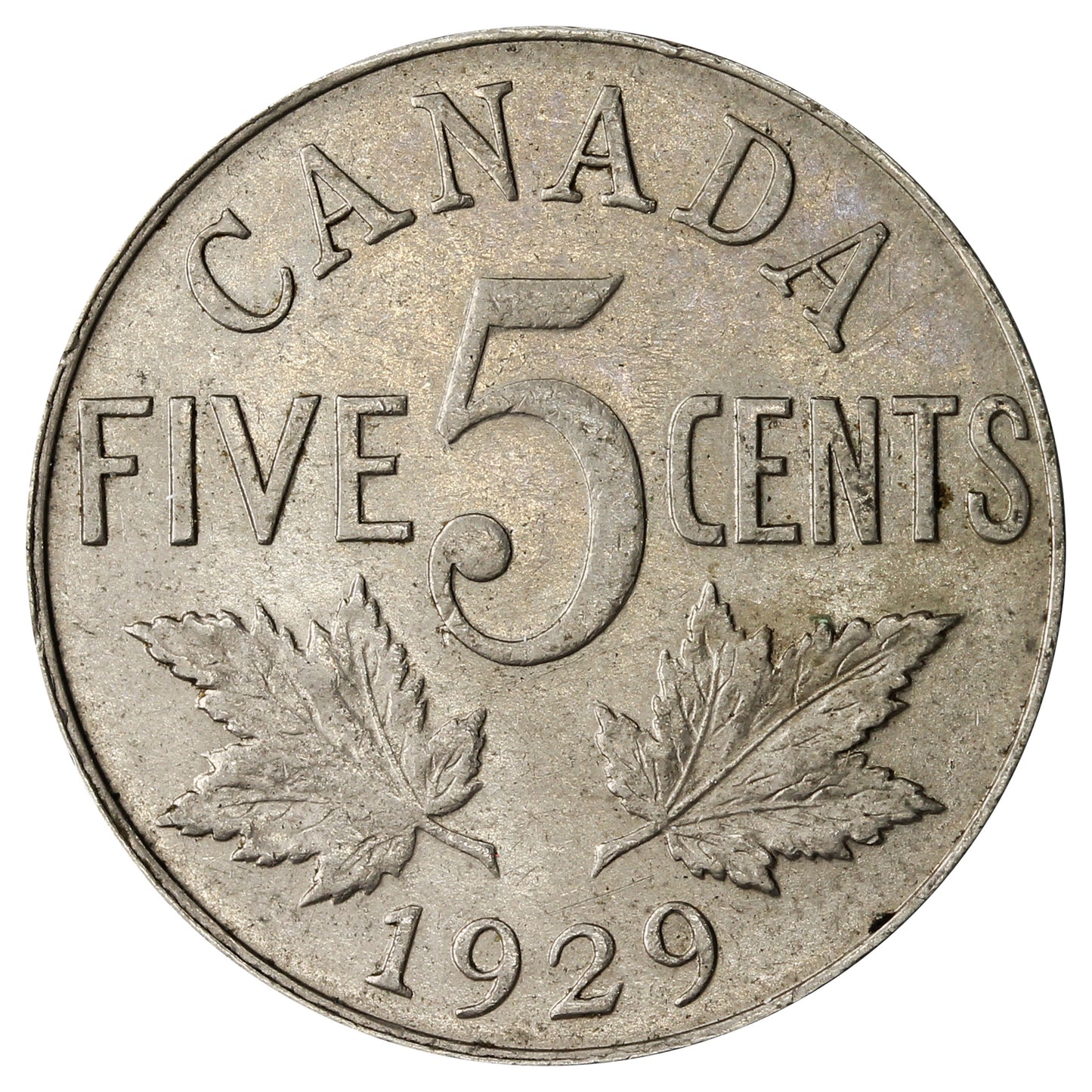 1929 Canada 5-cents VF-EF (VF30)