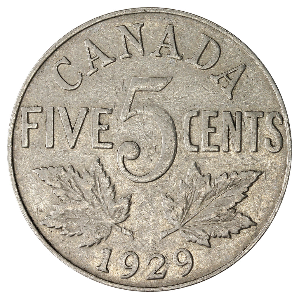 1929 Canada 5-cents Fine (F12)