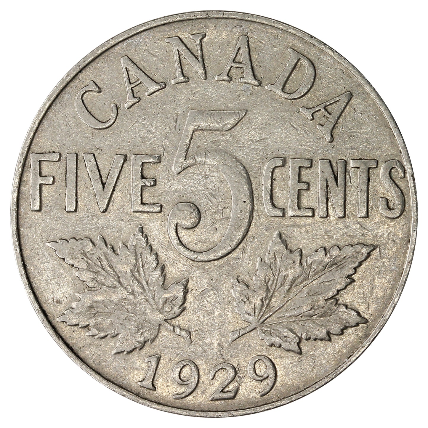 1929 Canada 5-cents Fine (F12)