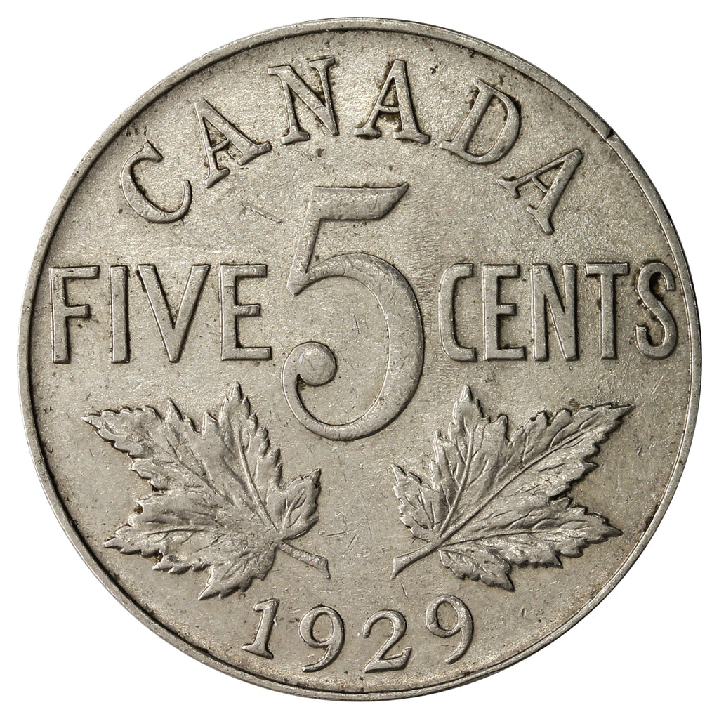 1929 Canada 5-cents Extra Fine (EF40)