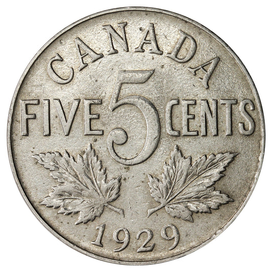 1929 Canada 5-cents EF-AU (EF45)