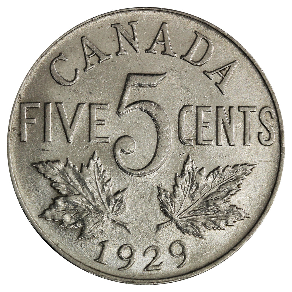 1929 Canada 5-cents AU-UNC (AU55) $