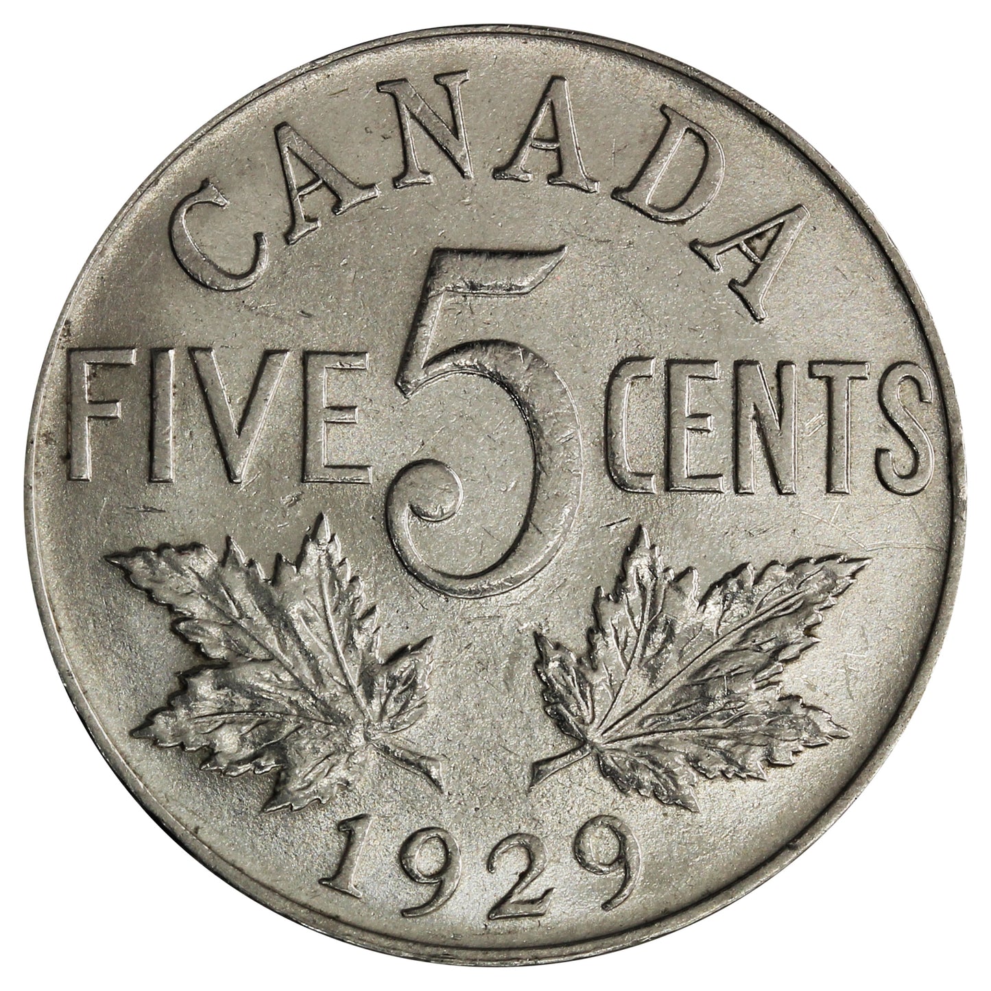 1929 Canada 5-cents AU-UNC (AU55) $
