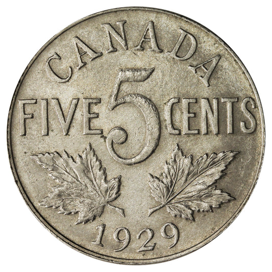 1929 Canada 5-cents Brilliant Uncirculated (MS63) $