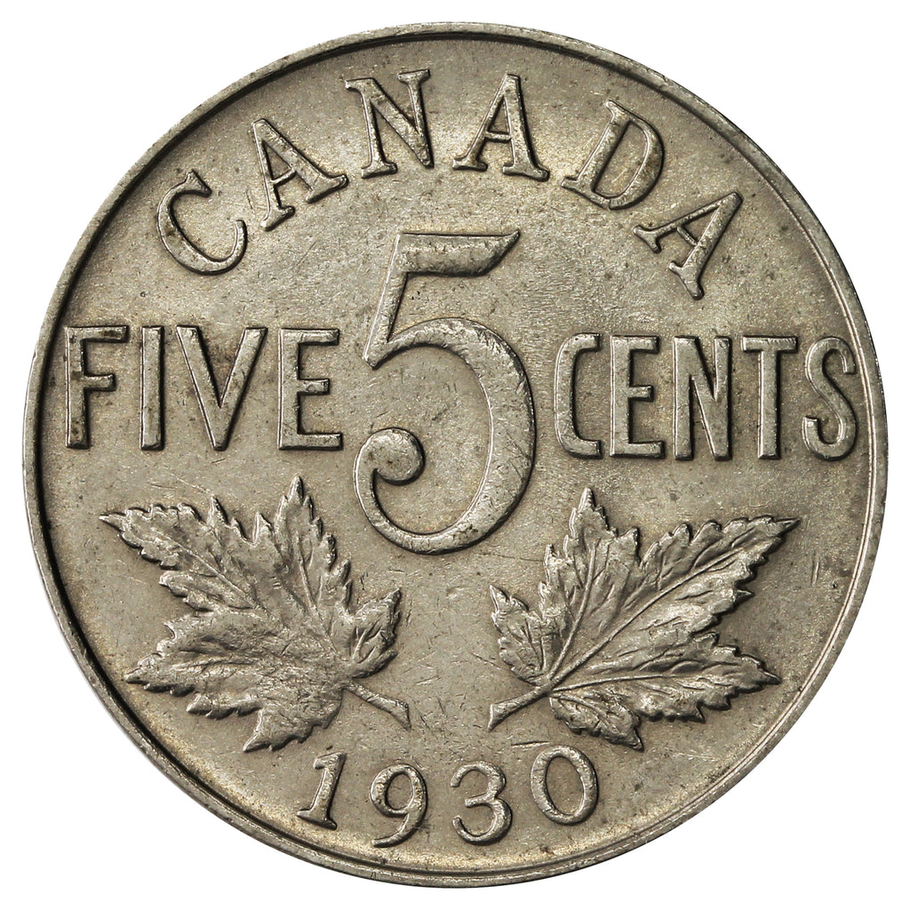 1930 Canada 5-cents Almost Uncirculated (AU50) $