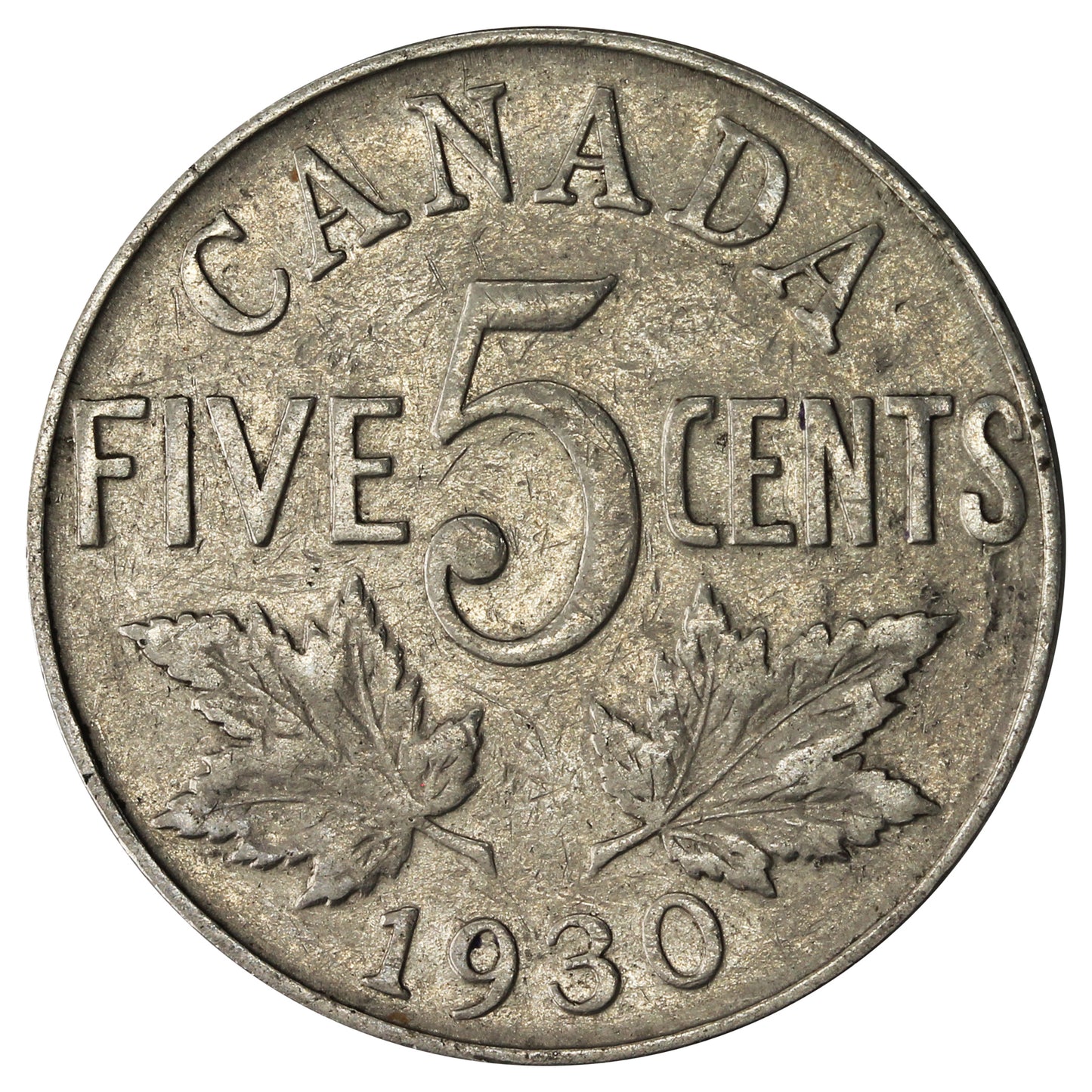 1930 Canada 5-cents Fine (F12)