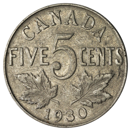 1930 Canada 5-cents Fine (F12)