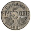 1931 Canada 5-cents Extra Fine (EF40)
