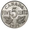 1931 Canada 5-cents Almost Uncirculated (AU50) $