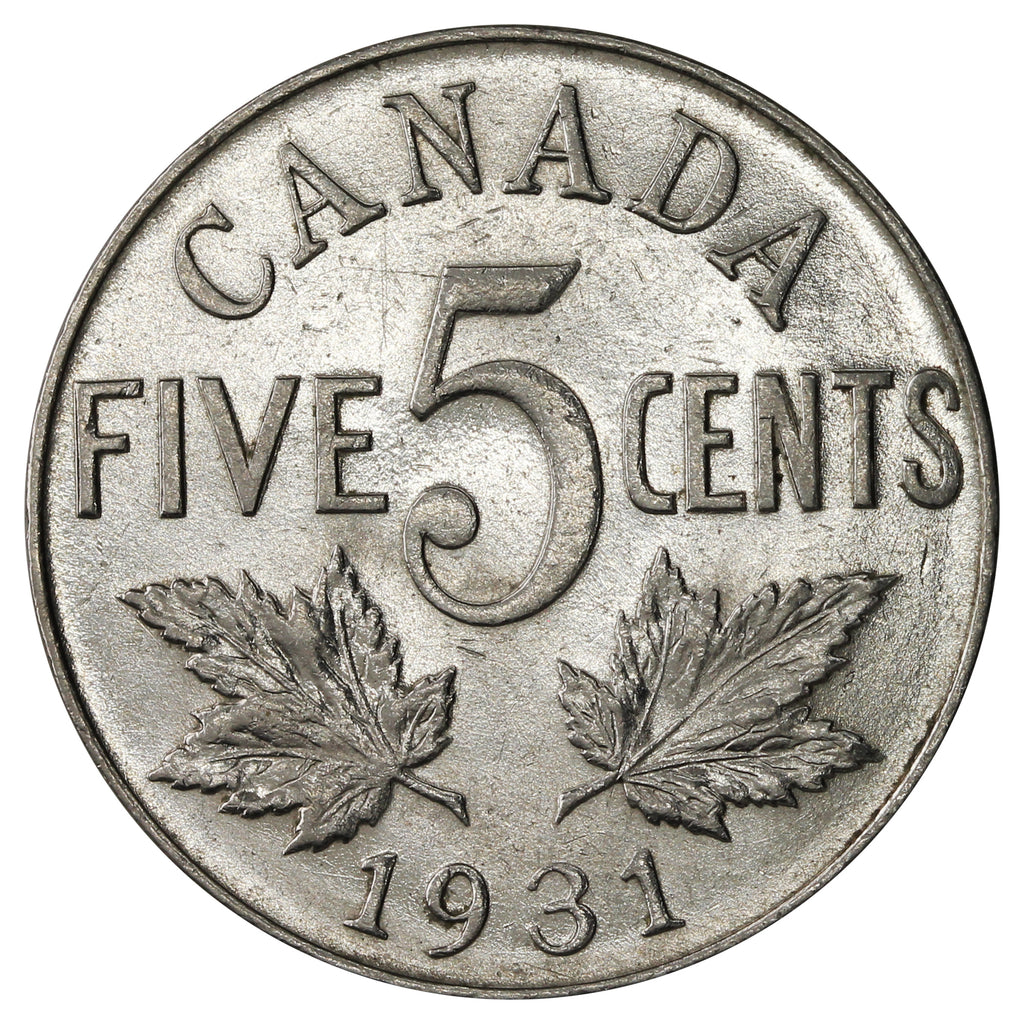 1931 Canada 5-cents Almost Uncirculated (AU50) $
