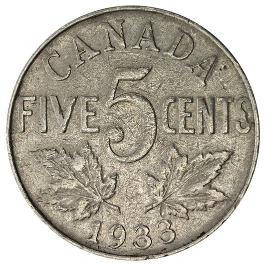 1933 Canada 5-cents VG-F (VG10)