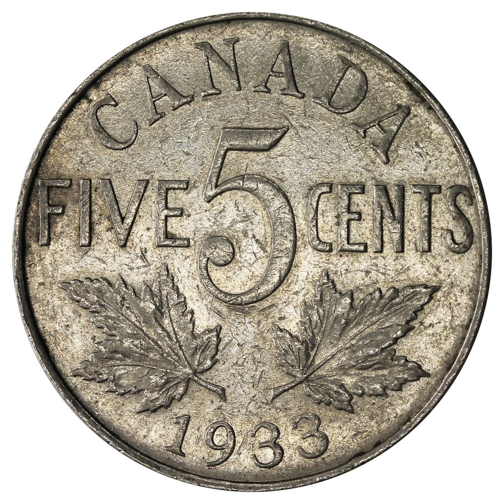 1933 Canada 5-cents VF-EF (VF30)