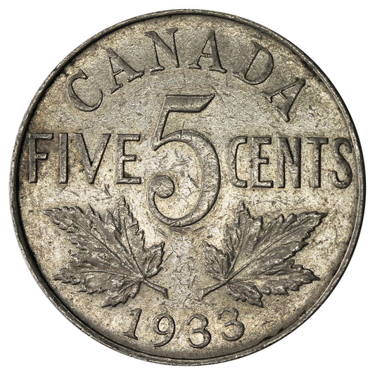 1933 Canada 5-cents VF-EF (VF30)