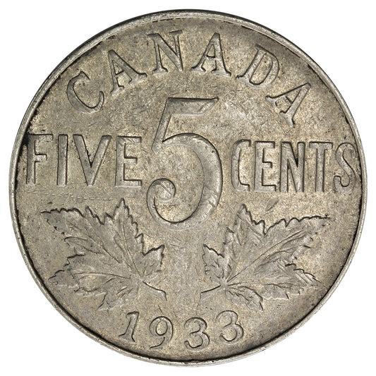 1933 Canada 5-cents Fine (F12)