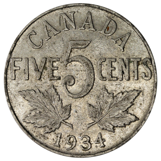 1934 Canada 5-cents Very Fine (VF20)