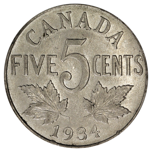 1934 Canada 5-cents VF-EF (VF30)