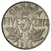 1934 Canada 5-cents Fine (F12)