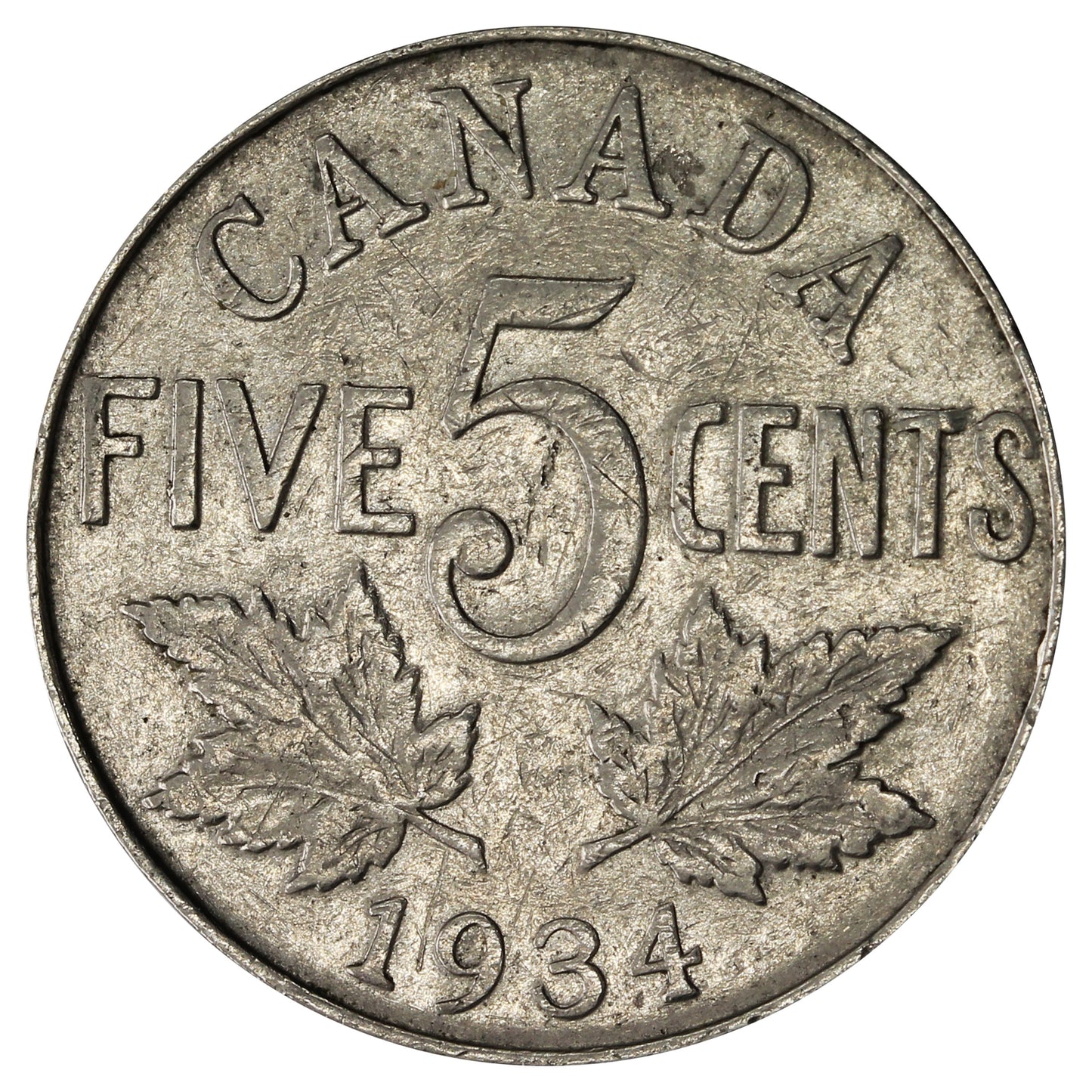 1934 Canada 5-cents Fine (F12)