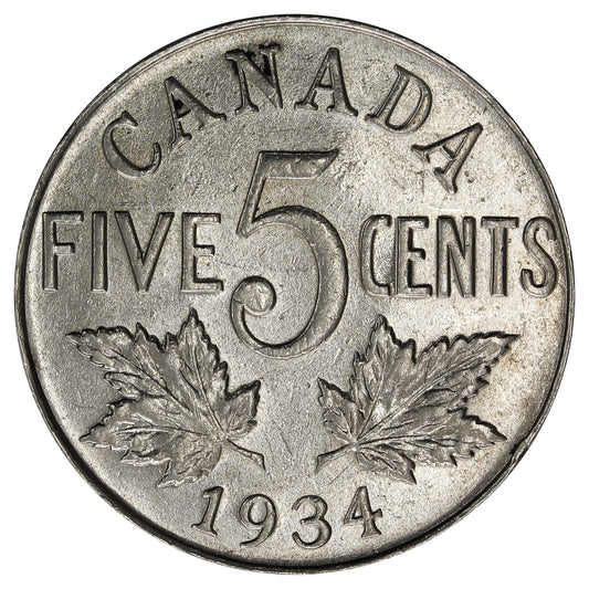 1934 Canada 5-cents EF-AU (EF45)