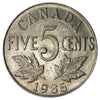 1935 Canada 5-cents Almost Uncirculated (AU50)