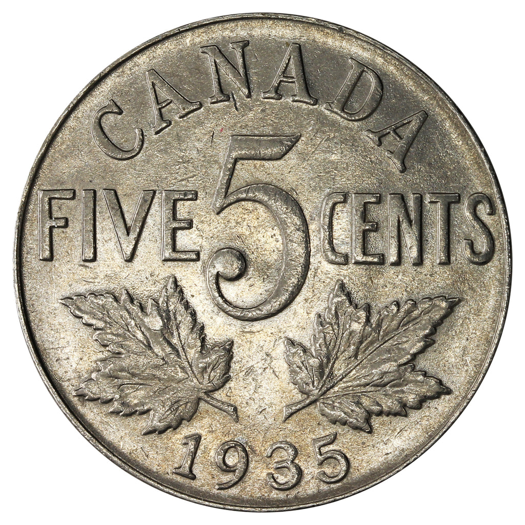 1935 Canada 5-cents Almost Uncirculated (AU50)