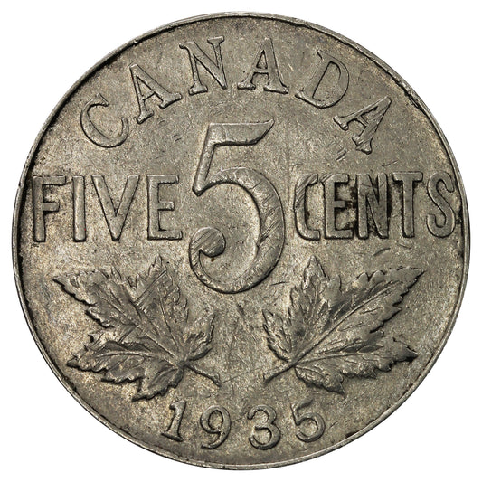 1935 Canada 5-cents Fine (F12)