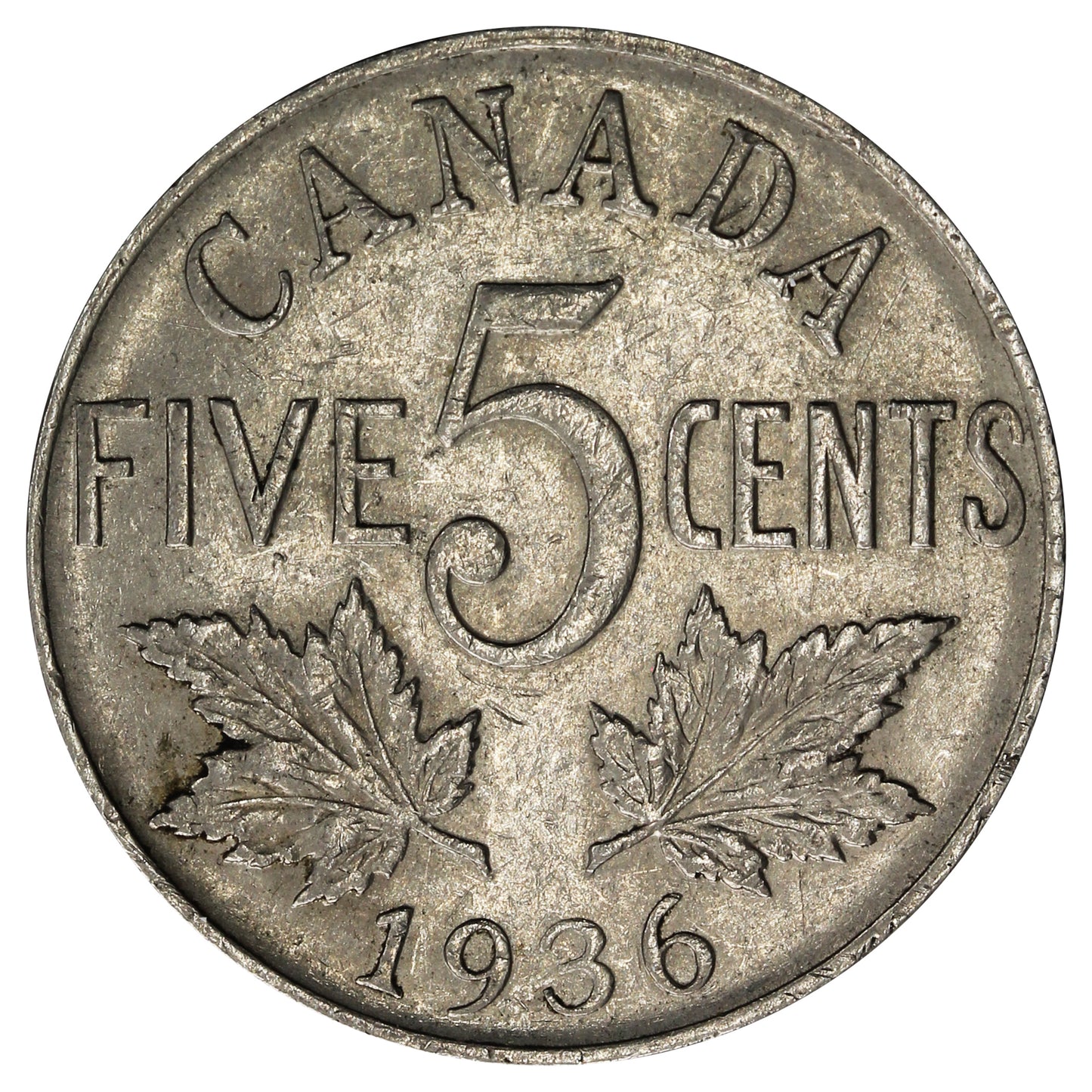 1936 Canada 5-cents Extra Fine (EF40)