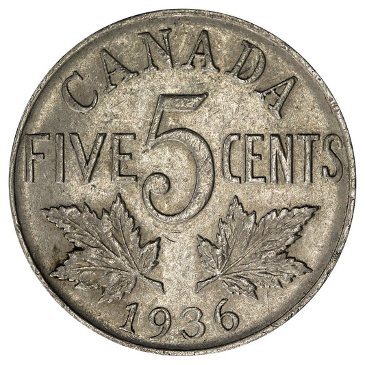 1936 Canada 5-cents Extra Fine (EF40)