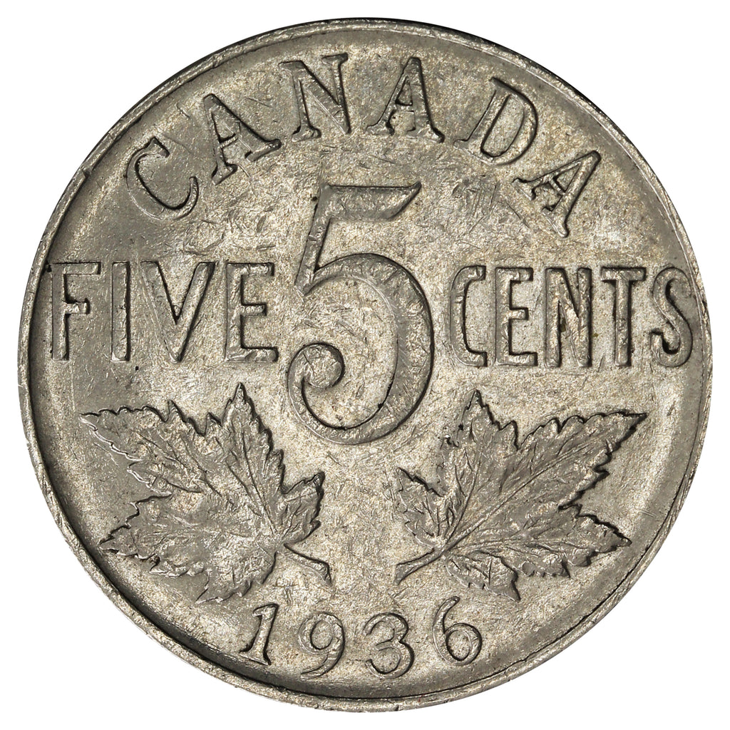 1936 Canada 5-cents Very Fine (VF20)