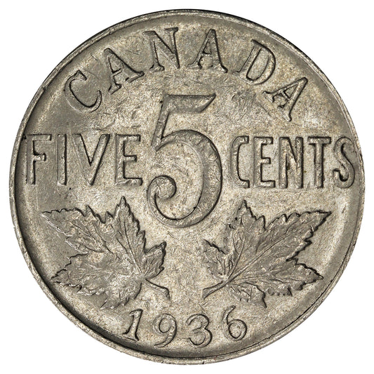 1936 Canada 5-cents Very Fine (VF20)