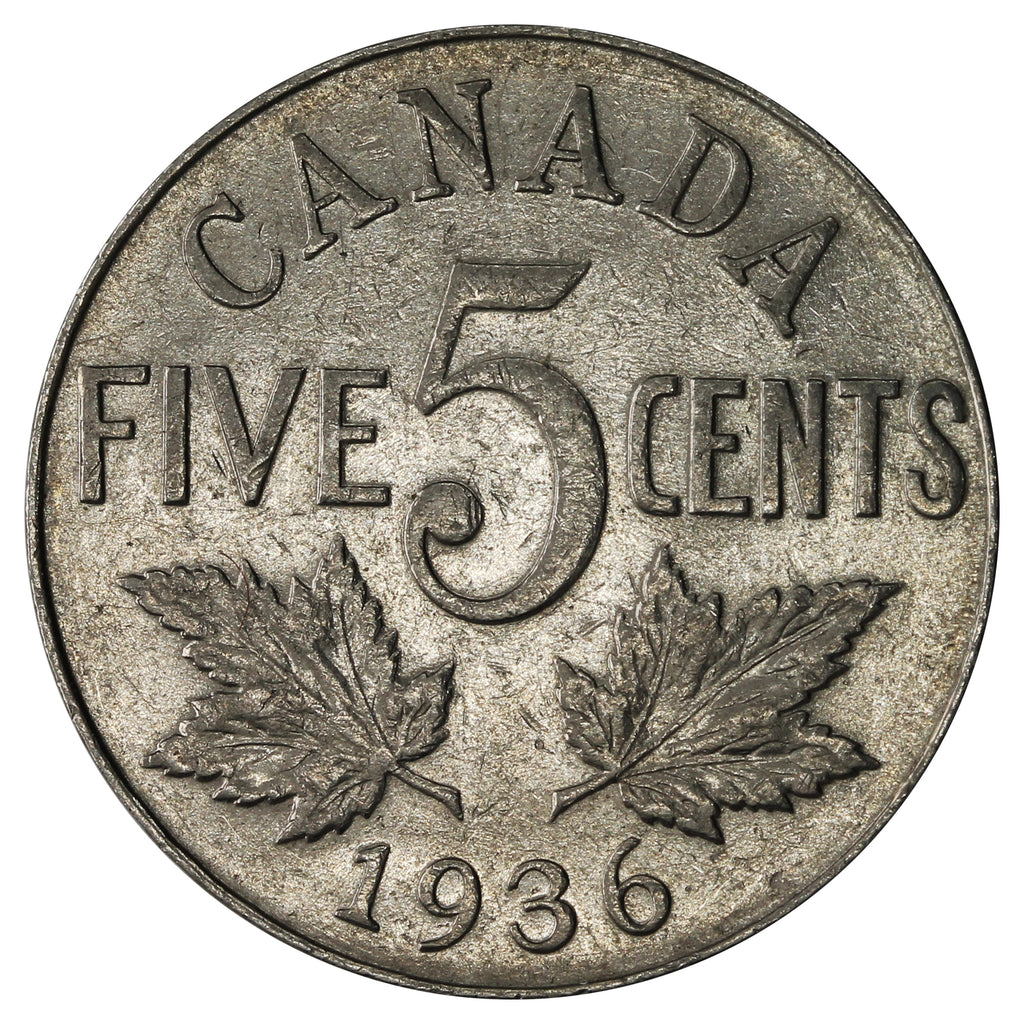 1936 Canada 5-cents VF-EF (VF30)