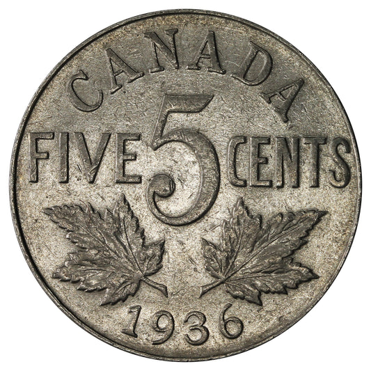 1936 Canada 5-cents VF-EF (VF30)