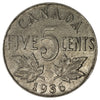 1936 Canada 5-cents F-VF (F15)
