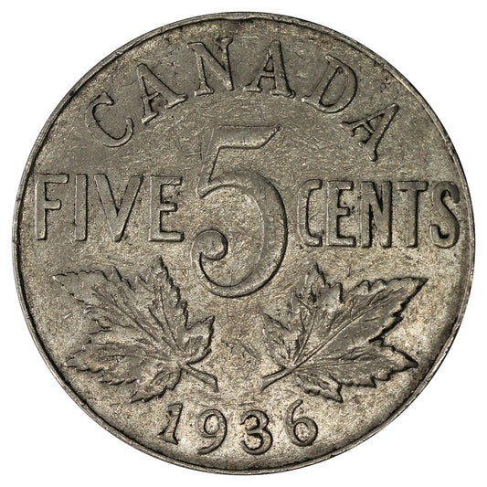 1936 Canada 5-cents F-VF (F15)