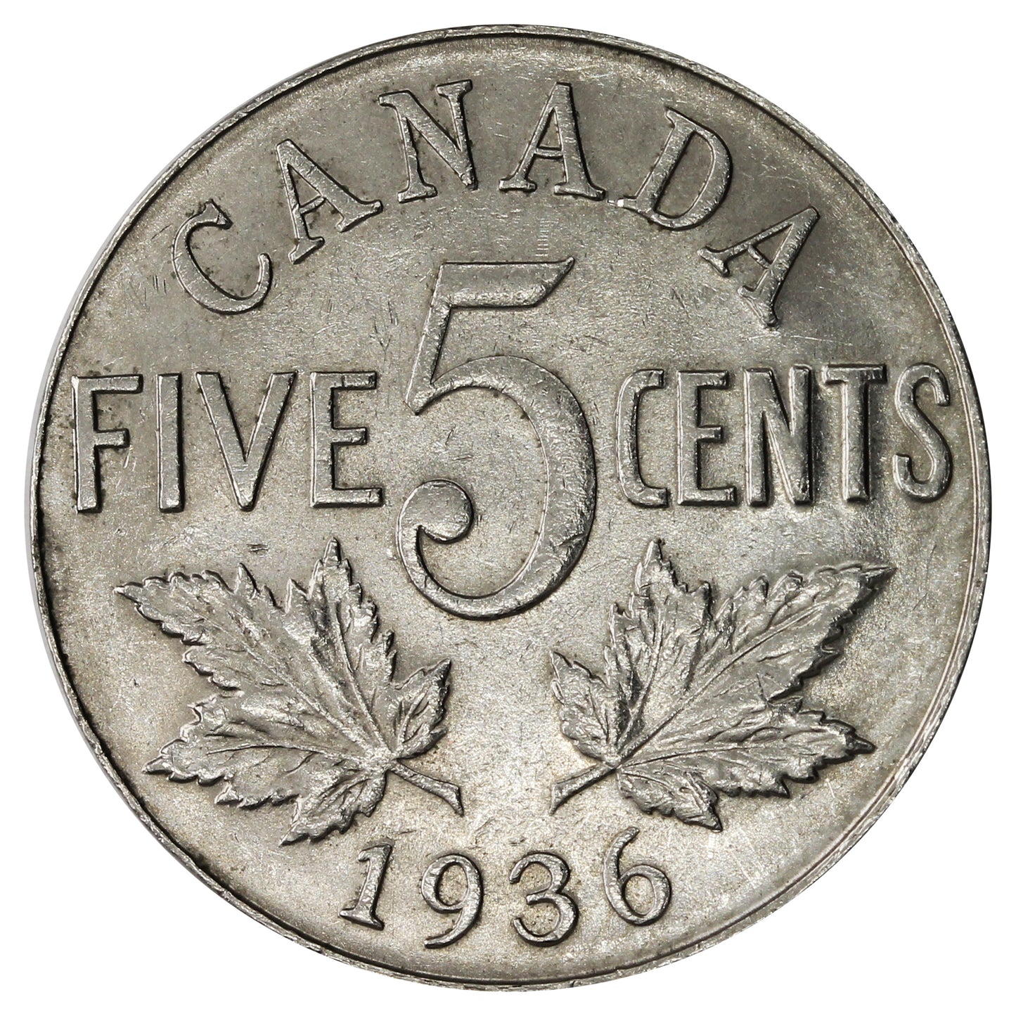 1936 Canada 5-cents AU-UNC (AU55)