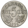 1936 Canada 5-cents Brilliant Uncirculated (MS63) $