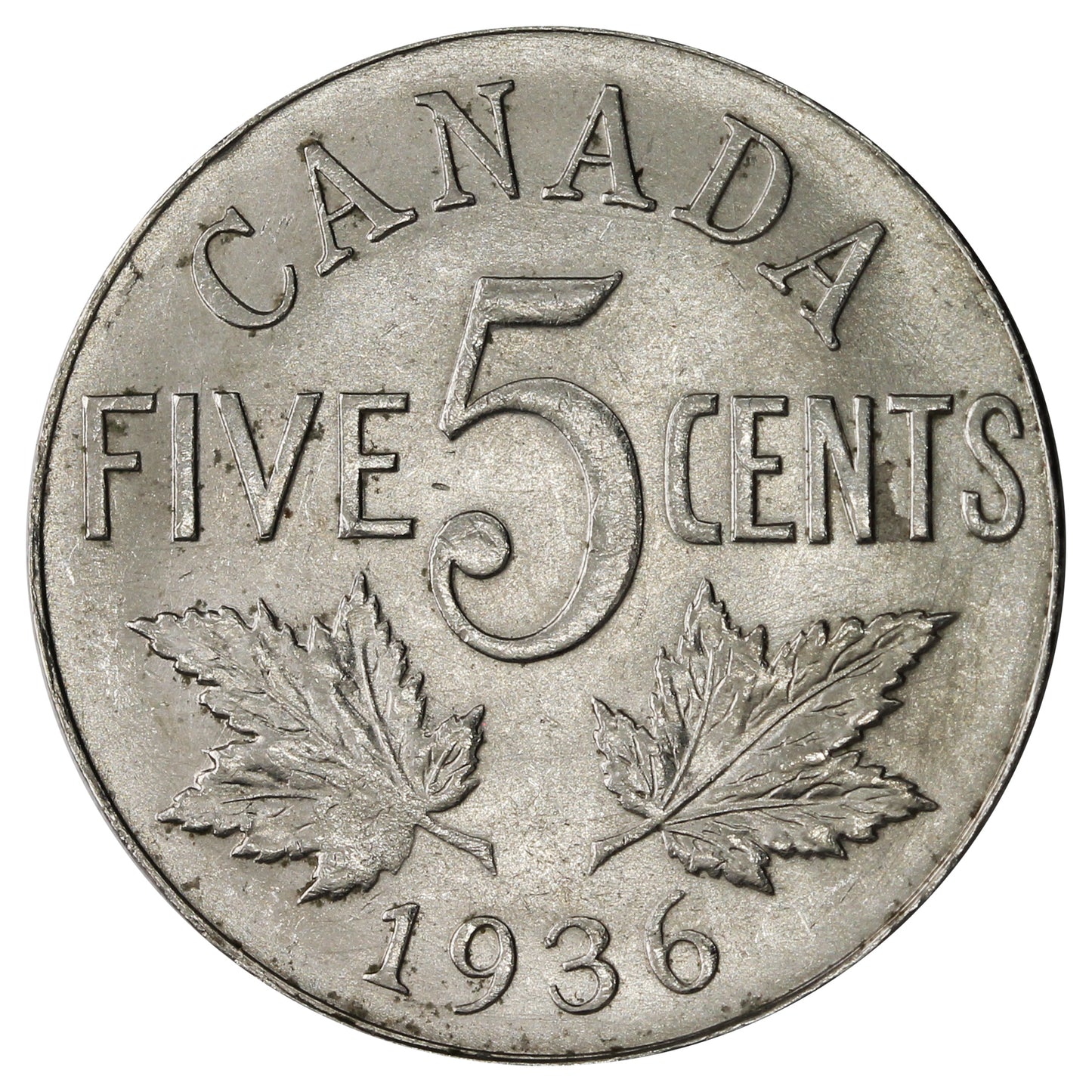 1936 Canada 5-cents Brilliant Uncirculated (MS63) $