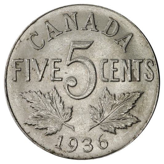 1936 Canada 5-cents Brilliant Uncirculated (MS63) $