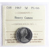 1967 Canada 5-cents ICCS Certified PL66 Heavy Cameo