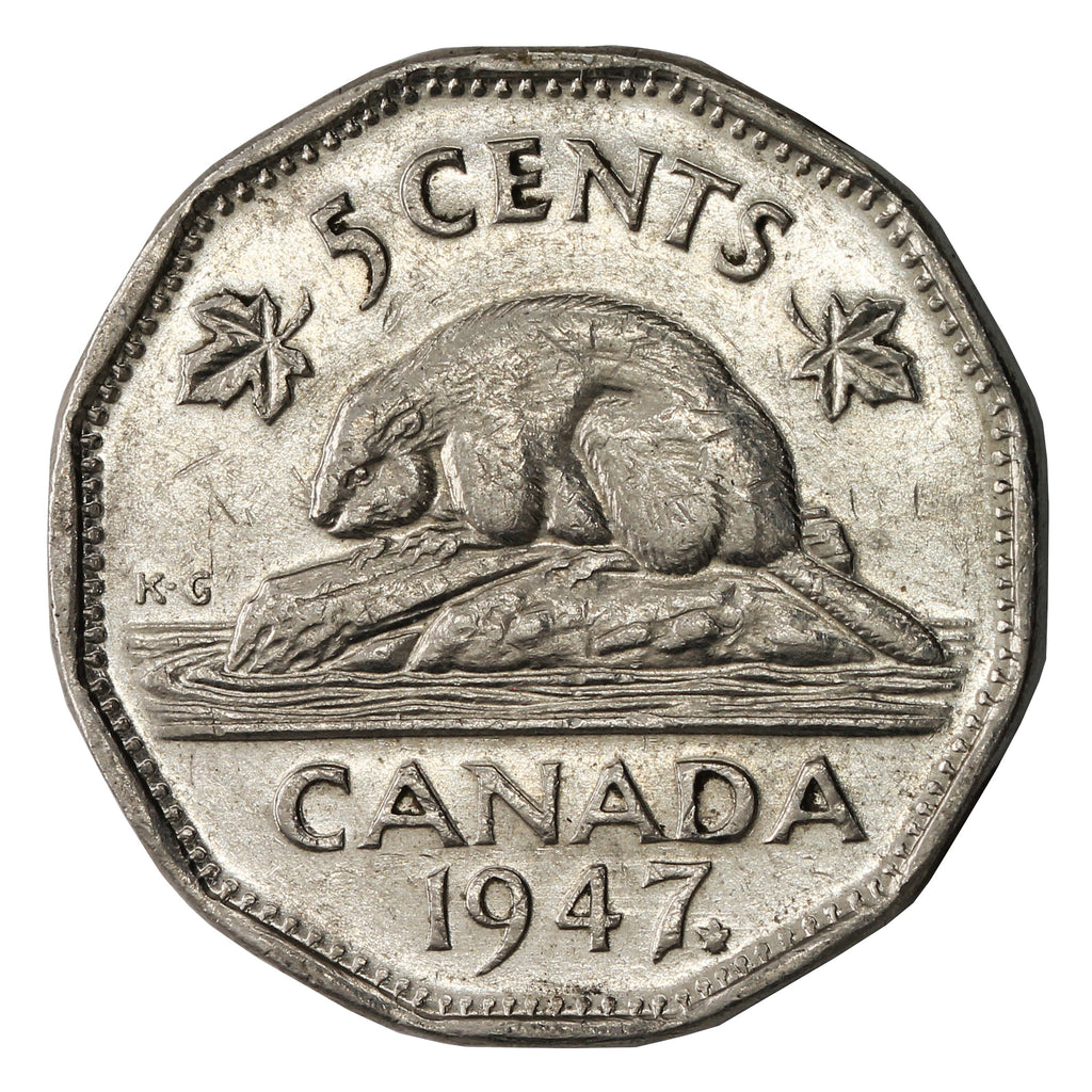 1947 Maple Leaf Canada 5-cents VF-EF (VF30)