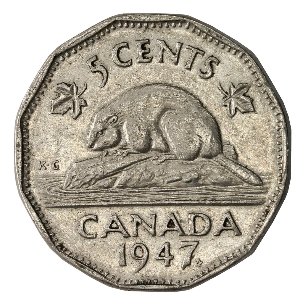 1947 Maple Leaf Canada 5-cents Very Fine (VF20)
