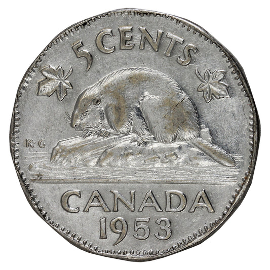 1953 Far Leaf SS Mule Canada 5-cents Extra Fine (EF-40) $
