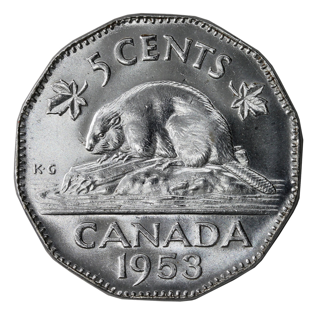 1953 NSS Canada 5-cents UNC+ (MS62)