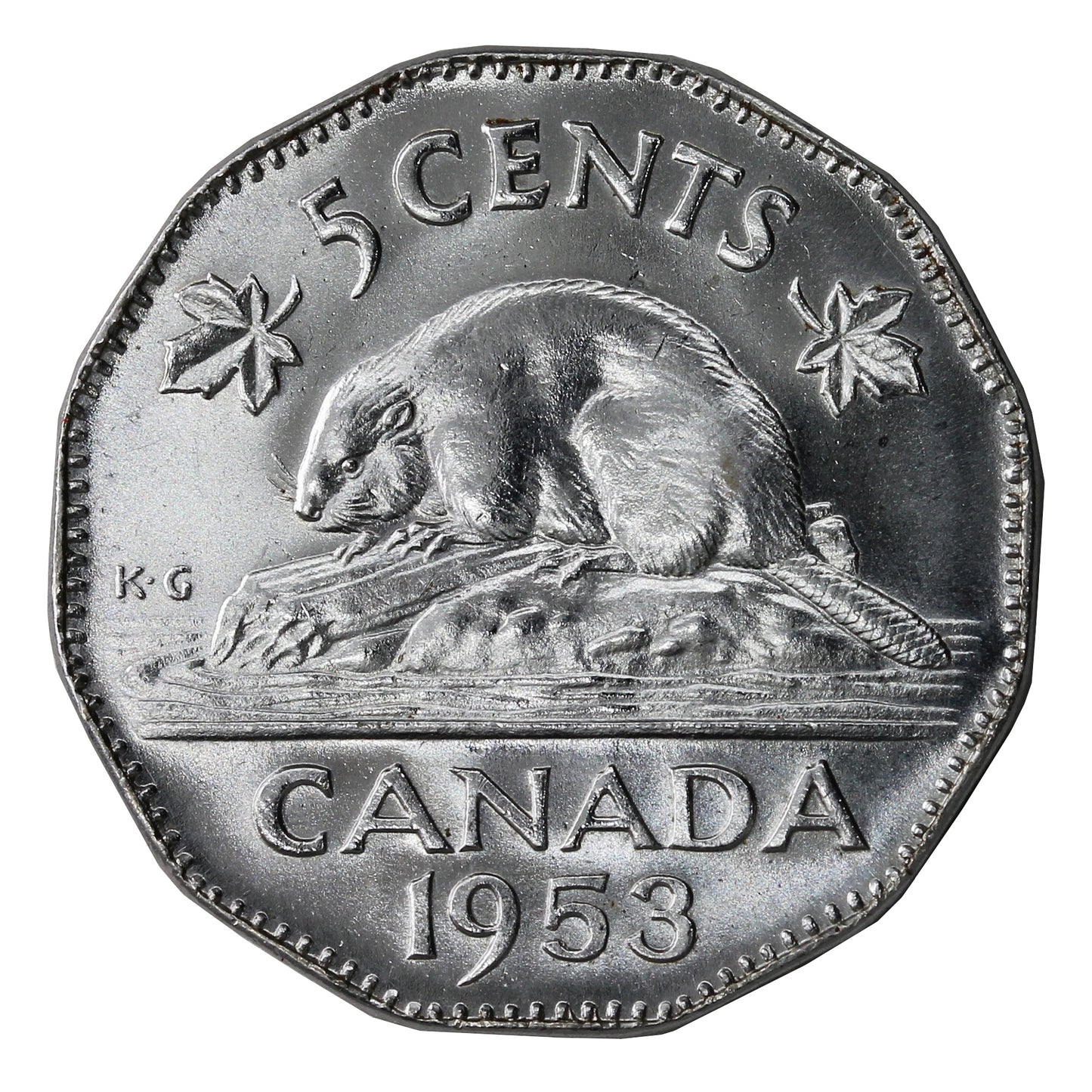 1953 NSS Canada 5-cents UNC+ (MS62)