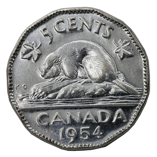 1954 Canada 5-cents Extra Fine (EF-40)
