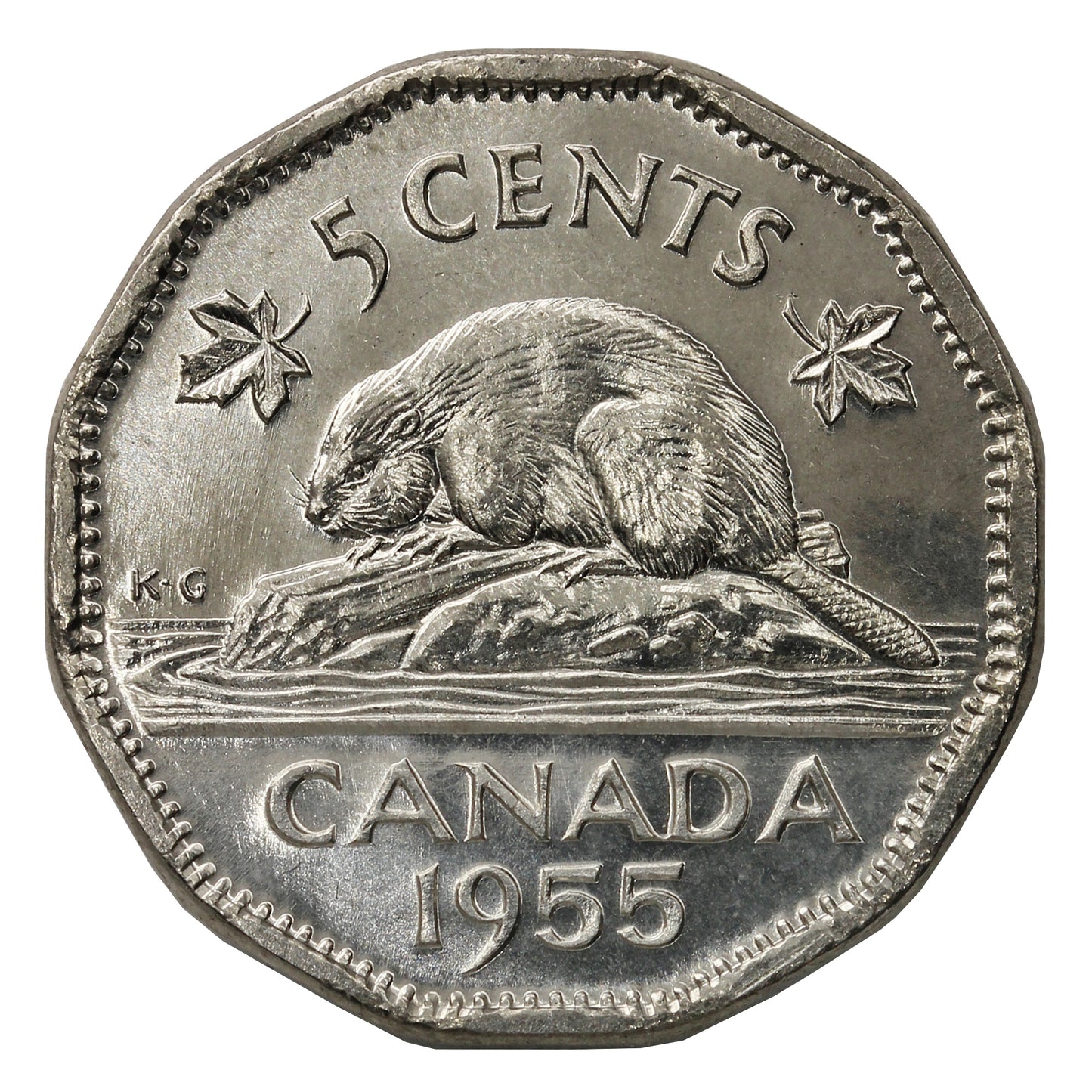 1955 Canada 5-cents Brilliant Uncirculated (MS63)
