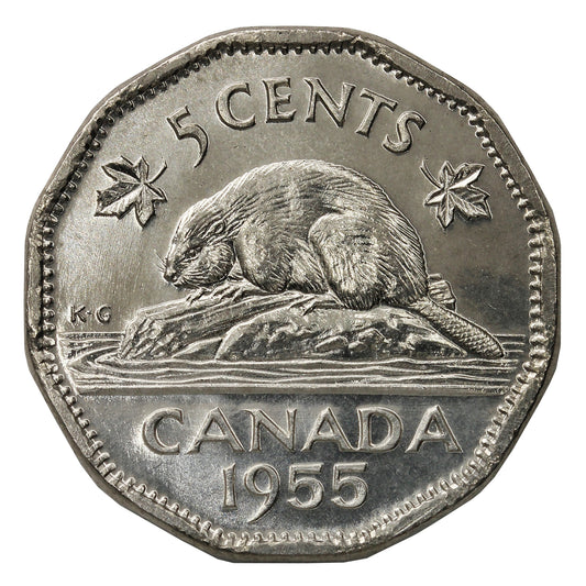 1955 Canada 5-cents Brilliant Uncirculated (MS63)