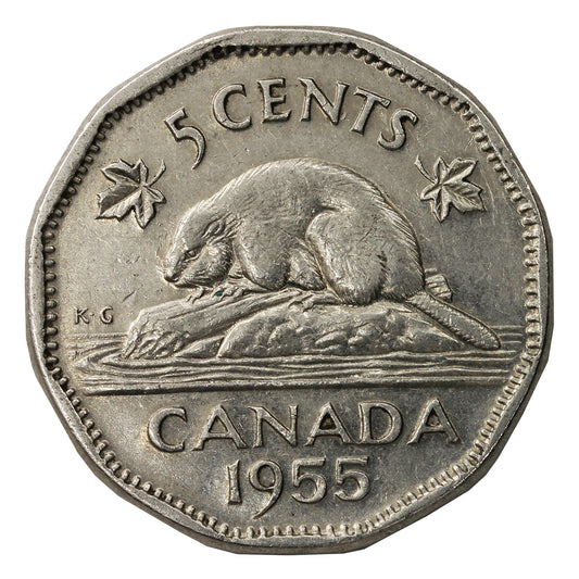 1955 Canada 5-cents Circulated