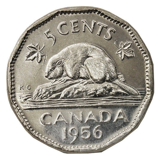 1956 Canada 5-cents Brilliant Uncirculated (MS-63)