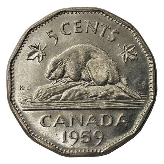 1959 Canada 5-cents Choice Brilliant Uncirculated (MS-64)